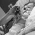 Mélanie taking photo with child