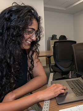 Student working on computer